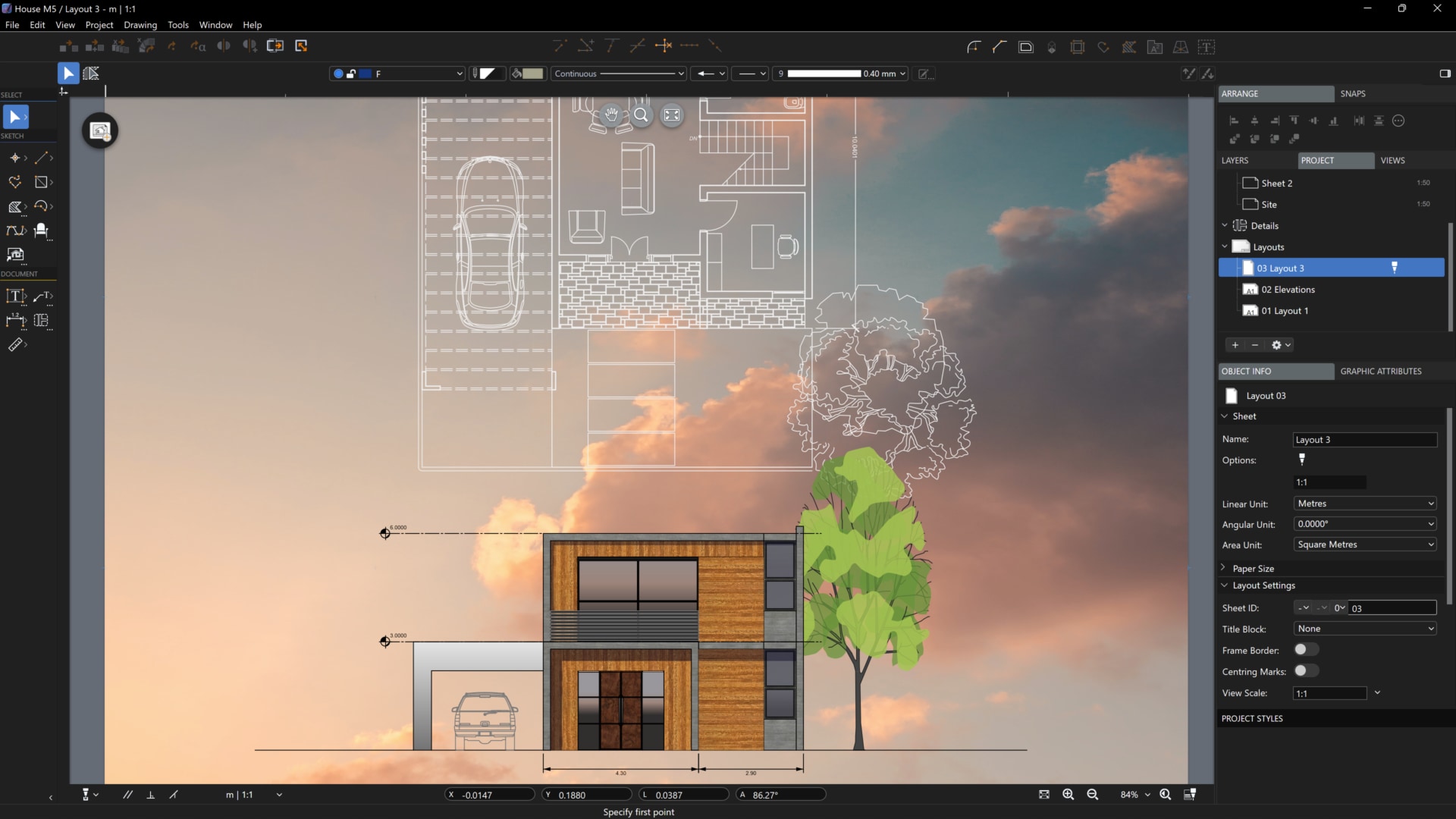 Developed specifically for the needs of architects, engineers, and design professionals, HighDesign is the full-featured, fast CAD and architectural design solution to create precise drawings, projects, layouts, and work with DWG drawings.